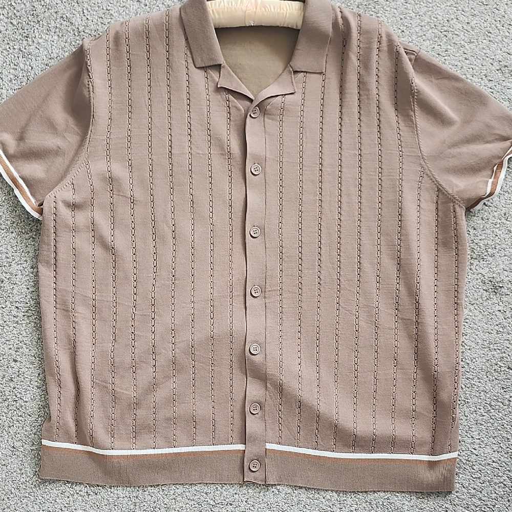 Casual Brown Button Down Shirt for Men
